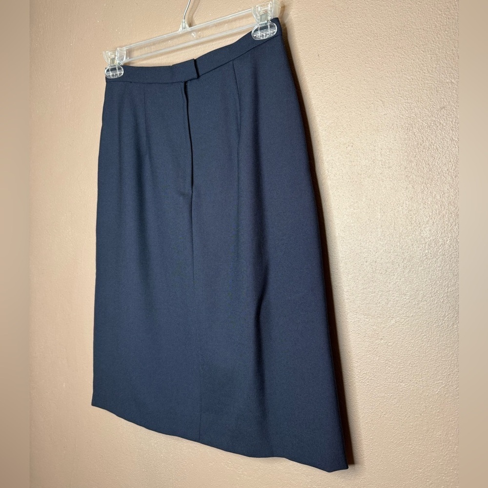 80s York Fair Vintage Wool Classic Navy Blazer and Skirt Set Women's Size 12 - Picture 13 of 16